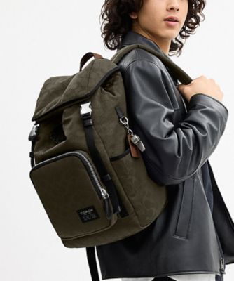 ＜COACH＞ローガン　バックパック・シグネチャー　ナイロン